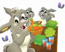 Image result for Cartoon Rabbit Eating a Carrot