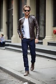 Image result for Leather Jacket Outfits Men