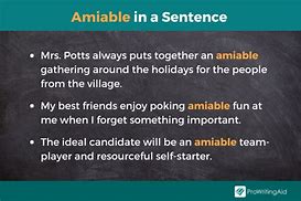 Image result for Amiable Word