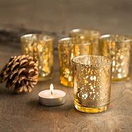 Image result for Gold Glitter Candle Holders
