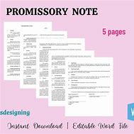 Image result for Promissory Note Template