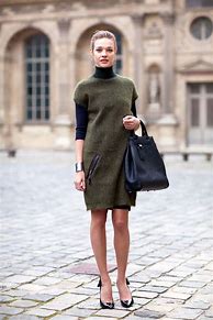 Image result for Street-Style Sweater Dress