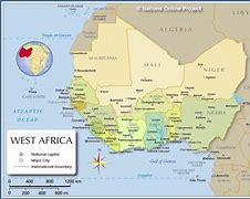 Image result for West Africa Physical Highlands Map Of