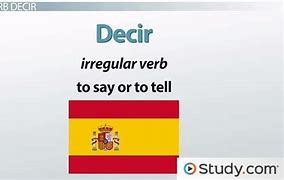 Image result for Decir Verb Chart