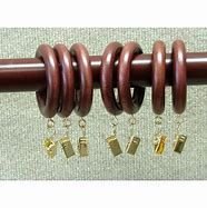Image result for Wooden Curtain Rings with Clips