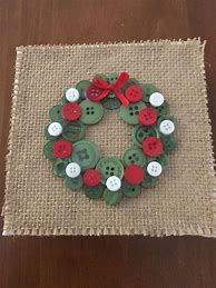 Image result for Button Christmas Wreath Craft