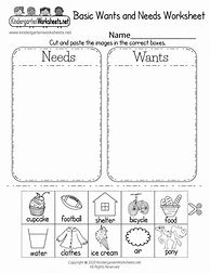 Image result for Needs and Wants for Preschool