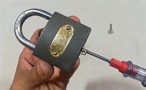 Image result for How to Open a Round Lock without Key