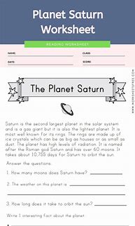 Image result for Saturn Worksheet