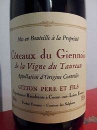 Image result for Gitton Coteaux Giennois Vigne Taureau