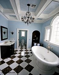 Image result for Blueand Black Bathroom Designs