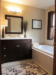Image result for Bathroom Colors with Dark Wood Cabinets