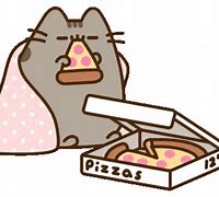 Image result for Pusheen Cat Eating Pizza