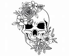 Image result for Flower Skull Stencil
