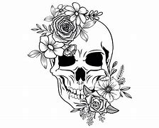 Image result for Free Flower Skull Silhouette