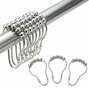 Image result for Metal Shower Curtain Hooks Rings