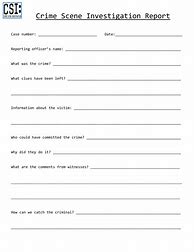 Image result for Crime Scene Investigation Report Template