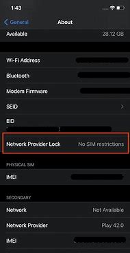 Image result for iPhone Settings Carrier Lock