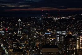 Image result for Seattle From the Air at Night