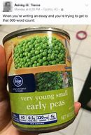 Image result for Peas Word Count Meme