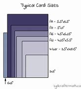 Image result for Note Card Sizes Chart