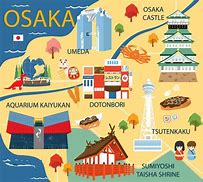 Image result for Osaka Tourist Spot Map