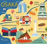 Image result for Osaka Japan Attractions Map