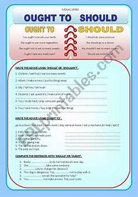 Image result for Ought to Worksheet