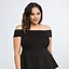 Image result for Black Peplum Blouse Plus Size