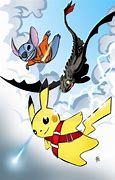 Image result for Pikachu Stitch Toothless Grogu Gizmo