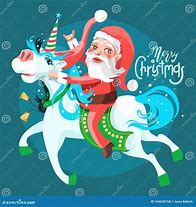 Image result for Santa Riding a Unicorn