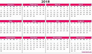 Image result for Free Printable Yearly Calendar 2018