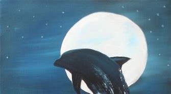 Image result for Dolphin Moon Painting