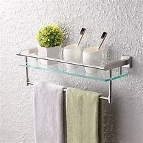 Image result for Bathroom Shelf with Towel Bar