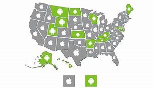 Image result for Android vs iPhone Us Map