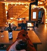 Image result for Cabin with a Man Standing