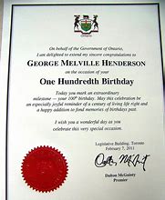 Image result for 100th Birthday Certificate Template