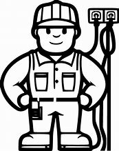 Image result for Electrician in Black and White Clip Art