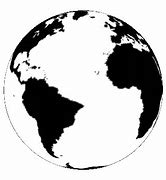 Image result for World Globe Black and White