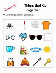 Image result for Worksheet for Things That Go Together