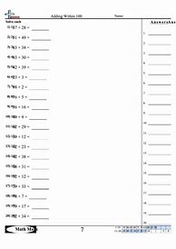 Image result for Adding within 100 Worksheets