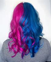 Image result for Pink and Blue Hair Half