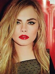 Image result for Cara Delevingne Red Lipstick