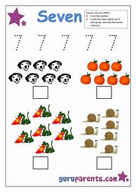Image result for 7 Worksheet Preschool