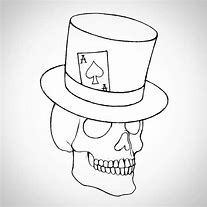 Image result for Skull with Top Hat Drawing