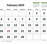 Image result for February 2029 Calendar