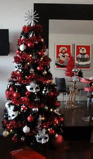Image result for Black Christmas Tree Decorations