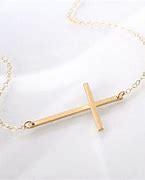 Image result for Gold Sideways Cross Necklace