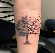 Image result for Single Line Tree Tattoo