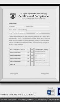 Image result for Certification of Compliance Form